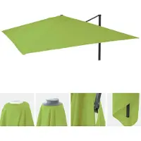 Mendler Ersatz-Bezug für Luxus-Ampelschirm MCW-A96, Sonnenschirmbezug Ersatzbezug, 3x3m (Ø4,24m) Polyester hellgrün
