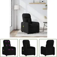 The Living Store Massagesessel Schwarz Stoff