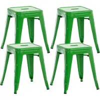 CLP 4er Set Hocker Armin aus Metall grün