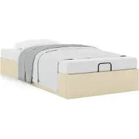 Syfax Ottoman-Bett ohne Matratze Creme 100x200 cm Stoff