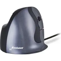 Evoluent D Large, rechts, Vertikale Ausführung, Laser, USB Typ-A, 3200 DPI, Schwarz, Grau, Silber