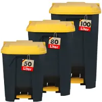 Floordirekt Mülleimer Olaf für Haushalt, Büro & Gewerbe viele Farben & Größen Gelb 50 Liter