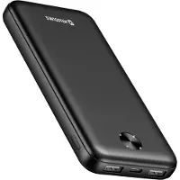 Swissten , Externer Akku 10000mAh 10.5W mit Doppel-USB-Anschluss LED-Anzeige, Schwarz
