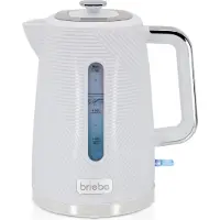 Briebe KT1168WHT Elegance Wasserkocher 1,7L Elektrischer Schnellkochend, BPA frei, 360° Sockel Weiß