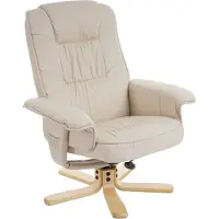 Mendler Relaxsessel Fernsehsessel Sessel ohne Hocker H56 Kunstleder MVG- creme