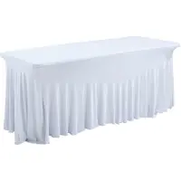 Oviala 180 cm Klapptisch und weiße Tischdecke Weiß - REKKEM