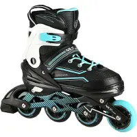 NILS Inline Skates NILS Damen Inliner ABEC7 Verstellbare Inlineskates für Kinder Schwarz-Türkis 39-42 L