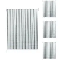 Mendler 4er-Set Rollo MCW-D52, Fensterrollo Seitenzugrollo Jalousie, 100x160cm Sonnenschutz blickdicht grau/weiß