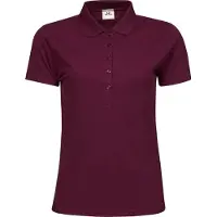Tee Jays Damen Luxury Stretch Polo-Shirt, Kurzarm BC3307 (S) (Weinrot)
