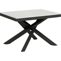 Itamoby Ausziehbarer Tisch 90 x 120/224 cm, Gestell Volantis Evolution, Esche weiß, Anthrazit