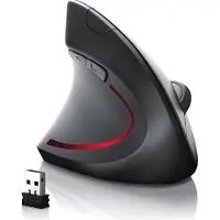 CSL ergonomische Maus, Funk, optische Funk Linkshänder Vertikal Mouse, gegen Mausarm/Tennisarm