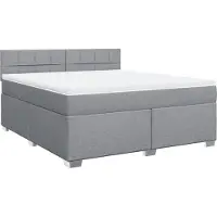 Syfax Boxspringbett mit Matratze Hellgrau 180x200 cm Stoff