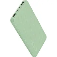 Trust Mobile Primo Dünne Powerbank Schnellladefunktion 10000 mAh, Nachhaltig, USB C Externer Akku, Tragbares Ladegerät 3A, Power Bank Handy, Smartphone, iPhone, iPad, Samsung, Xiaomi - Grün