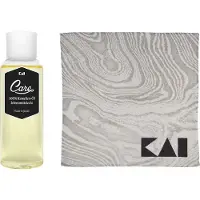 Kai Klingenpflegeset 2-tlg, Japanisches Kamelienöl 100 ml und Messer Microfaser Pflegetuch, 30 x 30 cm, 45500610