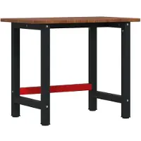 Syfax Werkbank Dunkelbraun 100x60x81,5 cm Massivholz Eiche Rechteckig
