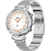 INF Smartwatch TK28 Silber mit Gesundheitsüberwachung, 4,9 x 4 x 1,1 cm