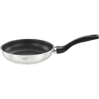 Roesle Basic Line Bratpfanne Ø 20 cm, Edelstahl 18/10, mit Antihaftversiegelung ProPlex, Schüttrand, induktions- und spülmaschinengeeignet