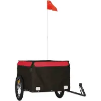 Syfax Fahrradanhänger Schwarz und Rot 45 kg Eisen