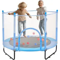 Vevor Kindertrampolin Outdoor-Trampolin mini Freizeittrampolin 1545 mm für Kleinkinder Geburtstagsgeschenk Weihnachtsspielzeug für Kinder ab 3 Jahren Blau