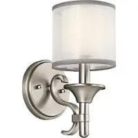 Kichler Elstead Lacey Wandleuchte E14 Antikes Zinn Weiss-organza