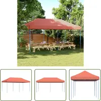 The Living Store Partyzelt Faltbar Pop-Up Terrakottarot 580x292x315 cm