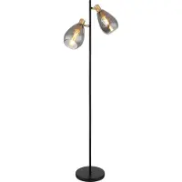 Globo Stehleuchte Metall schwarz matt, 2x E27