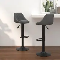vidaXL Barhocker 2 Stk. Dunkelgrau Samt , Barhocker Design 2024