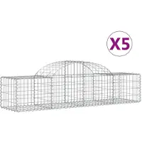 vidaXL "SALE 2026"Gabionen-Hochbeet - Blumenkasten - mit Hochbogen 5er-set - multifunktional& Moderne - 200x50x40/60 cm Verzinktes Eisen - Beete Einfacher Aufbau DE7384630