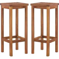 vidaXL Möbel Barhocker 2 Stk. Massivholz Akazie - Gartensessel 44016