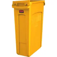 Rubbermaid Abfalleimer Slim Jim, 87 Liter, Robuster Mülleimer aus hochwertigem Kunststoff, Farbe: gelb