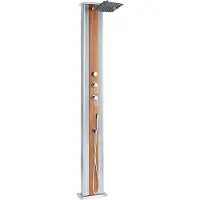 Formidra Hybriddusche "Dada Straight" silber / holz 40 L