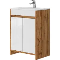 Vicco Waschbeckenunterschrank Lemgo Goldkraft Eiche 2 Teile, Model 49837
