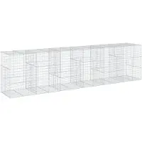vidaXL Gabione mit Deckel 600x100x150 cm Verzinktes Eisen