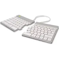 R Go Tools Ergonomische Tastatur R-Go Split Break mit Pausensoftware, ergonomische geteilte Tastatur, QWERTY (US), kabellos, weiß, Kabellos, Bluetooth, Scherenschalter, QWERTY, Weiß