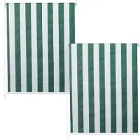Mendler 2er-Set Rollo MCW-D52, Fensterrollo Seitenzugrollo Jalousie, 120x230cm Sonnenschutz blickdicht grün/weiß
