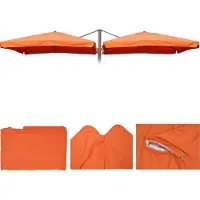 Mendler Sonnenschirmbezug T44, 8 Streben 3x3m Polyester, Ersatz-Bezug für Doppel-Ampelschirm T44 terracotta mit Flap