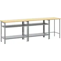 Syfax Werkbank-Set 3 pcs Beige und Grau Pulverbeschichteter Stahl