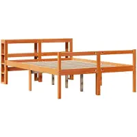 Syfax Bettgestell mit Kopfteil ohne Matratze Wachsbraun 140x200 cm