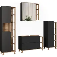 Vicco Badmöbel-Set Karen Sonoma/Anthrazit 4 Teile, Model 55434