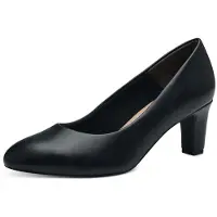 Tamaris Damen Pumps runde Form Blockabsatz 1-22419-41, Größe:40 EU, Farbe:Schwarz