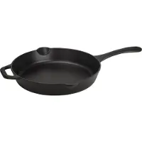 Victoria 36270 Emaillierte Gusseisenpfanne Induction 25cm, Cast Iron Skillet ohne PTFE Schwarz
