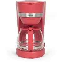 Livoo Elektrische Kaffeemaschine – – DOD200RC – 750 W – 1,25 l – 10 bis 12 Tassen – Chilirot