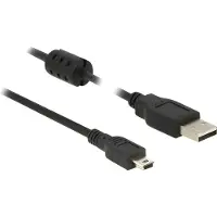 DeLOCK 3m, USB 2.0-A/USB 2.0 Mini-B - USB Kabel (USB 2.0-A/USB 2.0 Mini-B, 3m, USB A, Mini-USB B, 2.0, Stecker / Stecker, Schwarz)