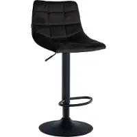 CLP Barhocker Jerry Samt höhenverstellbar und 360 drehbar | Farbe creme Gestell Farbe schwarz