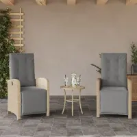 vidaXL Möbel Gartensessel mit Fußteil 2 Stk. Verstellbar Poly Rattan 2024