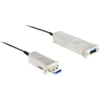 DeLOCK 50m USB3.0-A + USB Micro-B/USB3.0-A, 50 m, USB A, USB A/Micro-USB B, USB 3.2 Gen 1 (3.1 Gen 1), Männlich/Weiblich, Schwarz, Silber