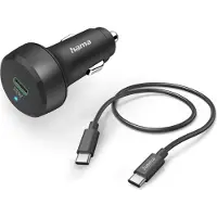Hama Auto-Schnellladegerät Ladekabel USB-C, PD, 25 W, 1 m, Schwarz