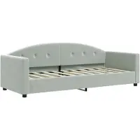 Syfax Tagesbett Hellgrau 80x200 cm Samt