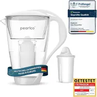 Pearlco 235002 Glas-Wasserfilter inkl. 1 Kartusche Weiß