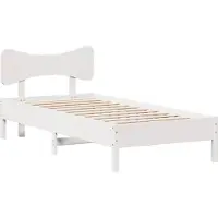 Syfax Massivholzbett ohne Matratze Weiß 75x190 cm Kiefernholz